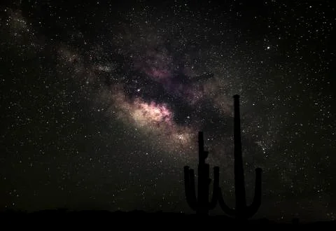 Milky Way in the Desert Stock Photos