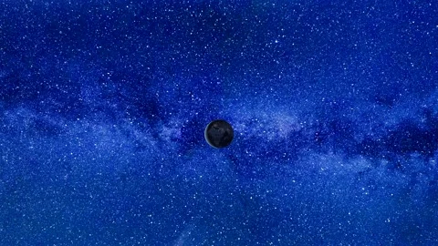 Milky way with earth - flight through the stars - night sky, space background Stock Footage 146709444