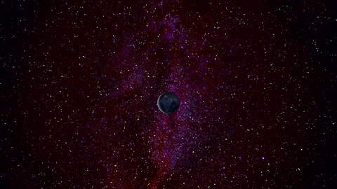 Milky way with earth - flight through the stars - night sky, space background Stock Footage 146773121