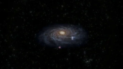 Milky Way Galaxy Approach from Intergalactic Space Stock Footage 84955394