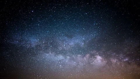 Milky Way Galaxy Core Rises In Spring Night Sky Time Lapse Stars Stock Footage