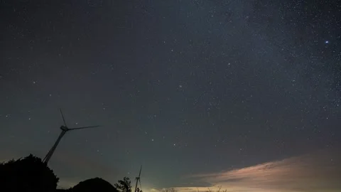 Milky Way Galaxy Night Sky Time-lapse with Stars Moving over Wilderness Stock Footage 326679357