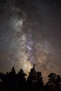 Milky Way Galaxy as seen from Devil's Tower. Stock Photos