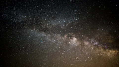 Milky Way Galaxy Time Lapse Stars and Meteors In Spring Sky Stock Footage 74593588