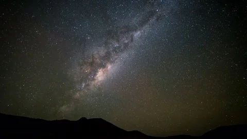 Milky Way Galaxy Time lapse mountain silhouette Australia Stock Footage 76434129