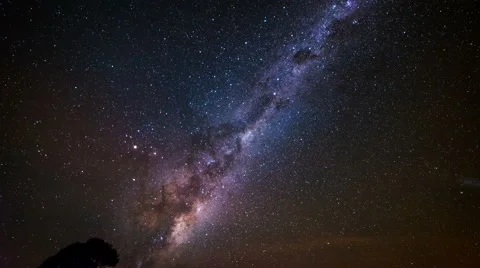 Milky Way Galaxy with tree Time lapse Australia. Stock Footage 63335774