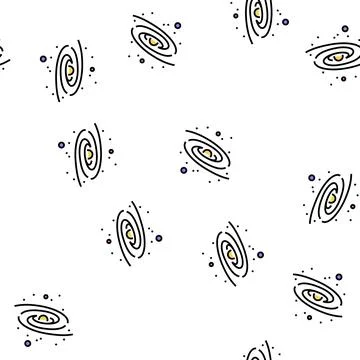 Milky way galaxy vector seamless pattern Stock Illustration