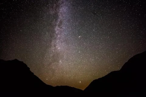 The Milky Way. In the mountains Stock Photos