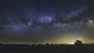 Milky Way Night Sky Astro Timelapse With A Camper Van Stock Footage