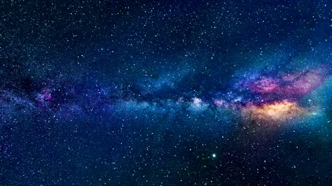 Milky way, night sky - flight through the stars - space background Stock Footage 146770899