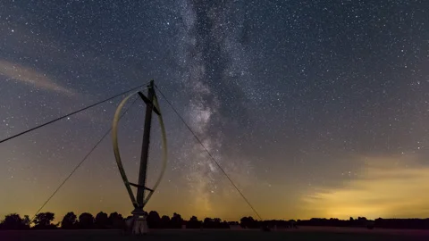 Milky way over an abandoned windmill 動画素材 273134064