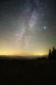 Milky way over Rogla on the mountains of Pohorje Stock Photos