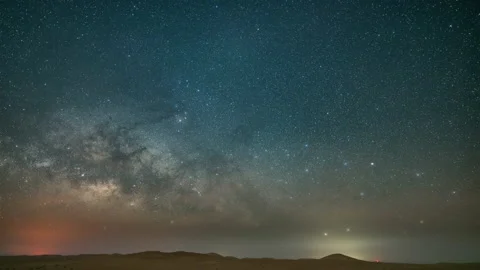 Milky Way rise in desert, day to night to day, 4K Prores 442 Stock Footage