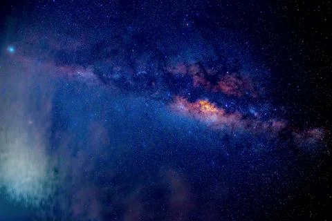 Milky Way stars at night Stock Photos