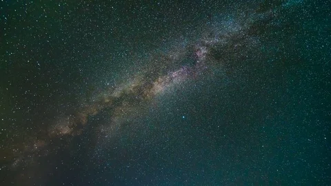 The milky way time lapse with asteroids ... | Stock Video | Pond5