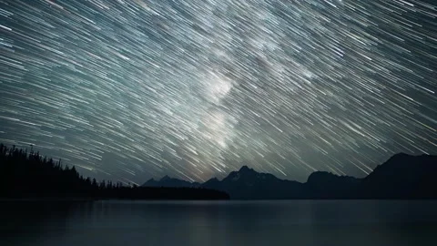 Milky Way Time-Lapse in Comet Mode Stock Footage 320358281