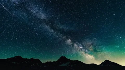 Milky Way time lapse over Gavia Pass in Italian Alps, 4K Vídeos de archivo 344421859