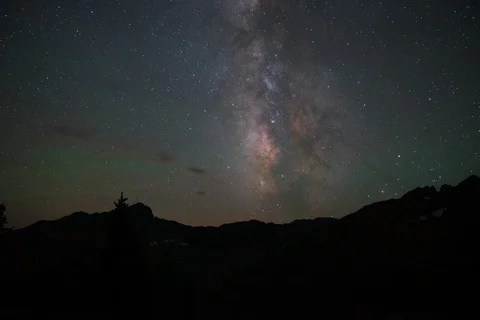 Milky Way timelapse of Mountains Видео 87055073