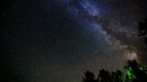 Milky Way Timelapse Over Trees Stock Footage 57732849
