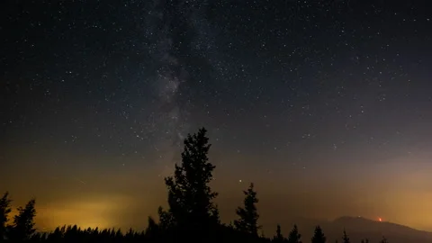 Milkyway behind a tree timelapse Stock Footage 171241338