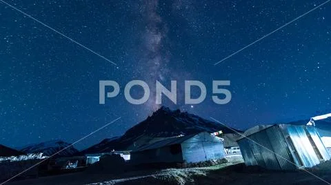Milkyway in Ladakh - Sarchu coldest place of jammu and kashmir Stock Photos