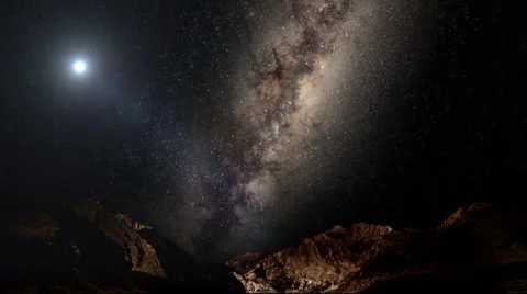 Milkyway over the Mountains Stockbeeldmateriaal 59086840