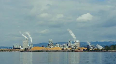 Mill across river Stock Footage 44494544