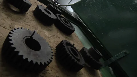 Mill Cogs Harris Tweed Wool And Linen Stock Footage 107672814