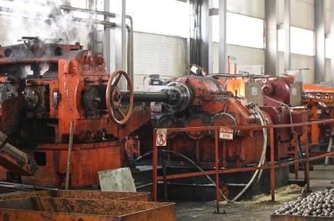 Mill cross helical rolling bars Stock-Fotos