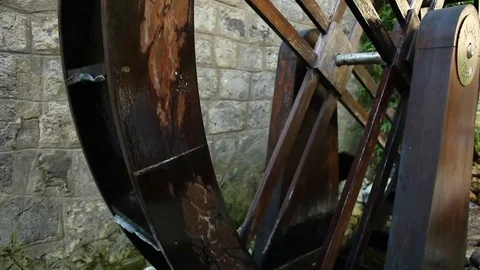 Mill decoration of artificial stream. Stock Footage 72606429