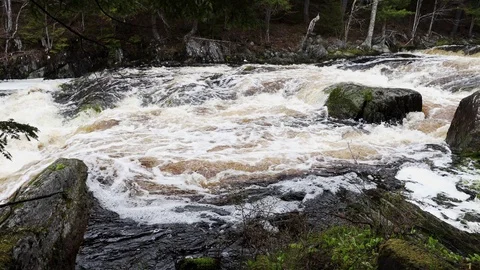 The Mill Falls and River in Nova Scotia Canada Stock Footage 124580210