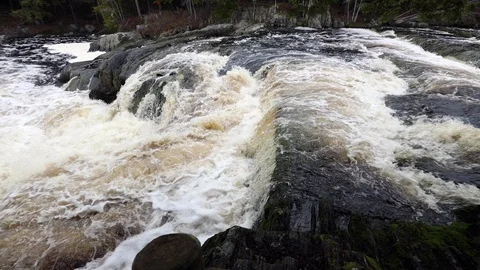 The Mill Falls and River in Nova Scotia Canada Stock Footage 124582161