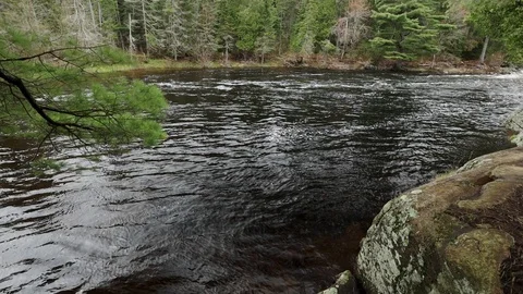 The Mill Falls and River in Nova Scotia Canada Stock Footage 124638839
