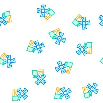 Mill farm construction vector seamless pattern Stock Illustration