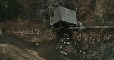 Mill in the Forest aerial shot Stock Footage 141940973