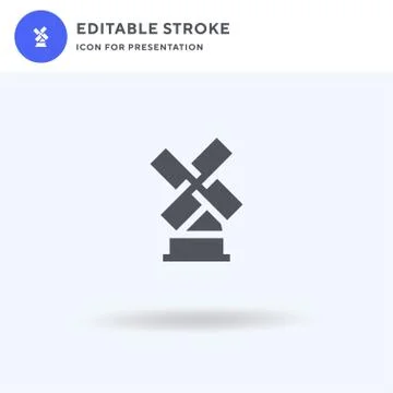 Mill icon vector, filled flat sign, solid pictogram isolated on white, logo Stock Illustration