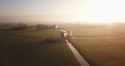 Mill in the morning light 01 Video stock 296551969