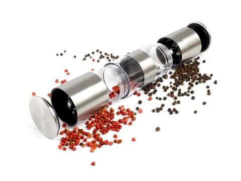 Mill for pepper on a white background Stock Photos