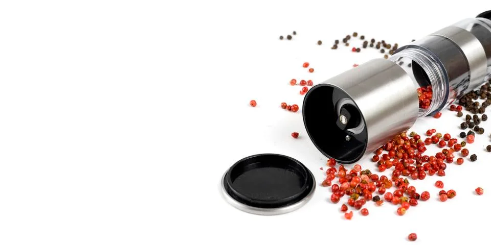 Mill for pepper on a white background Stock Photos