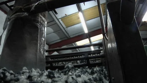 Mill Raw Wool Of Harris Tweed Wool Stock Footage 107654252