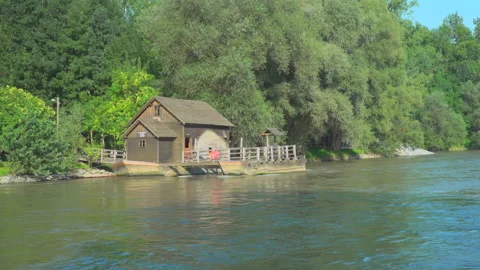 Mill on river Stock Footage 145689444