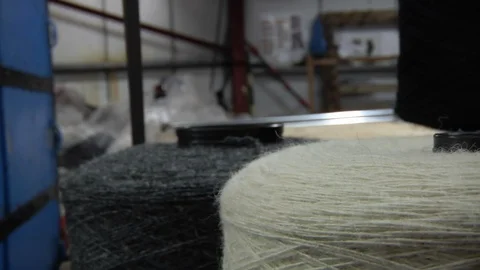 Mill Spools Of Harris Tweed Wool Stock Footage 107620936