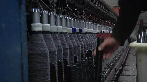 Mill Spools Of Harris Tweed Wool And Linen Stock Footage 107646617