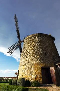 Mill with storm clouds in getxo, spain Stock Photos