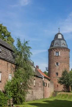 Mill tower in the  historic center of kranenburg Stock Photos