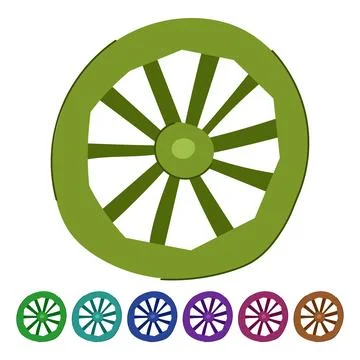 Mill wheel ancient vector cartoon graphic Stock Illustration
