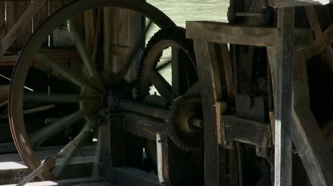 Mill Wheels Stock Footage 795936