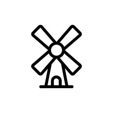 Mill wind icon vector. Isolated contour symbol illustration Stock Illustration