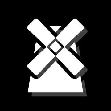 Mill, Windmill icon flat Stock Illustration