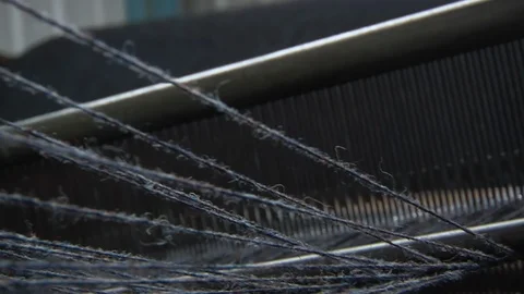 Mill Wool Yarn Fabric Harris Tweed Wool and Linen Stock Footage 107658718